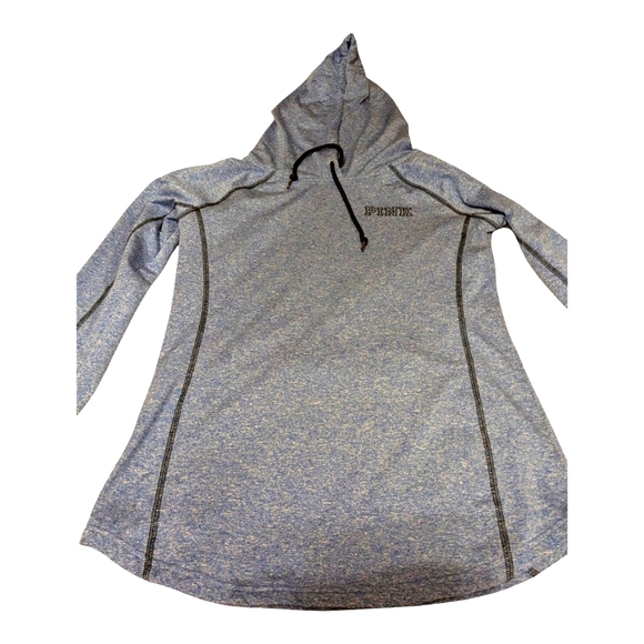 - Blue Hooded Sweatshirt with PINK Logo - Med Weight. Sz M EUC - Picture 3 of 9